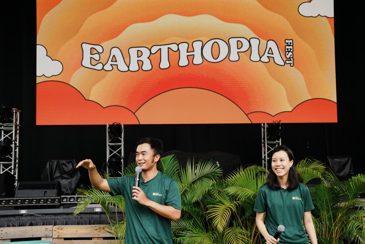 Earthopia Fest 2026 opening address by City Sprouts founders Zac Toh and Simone Lim