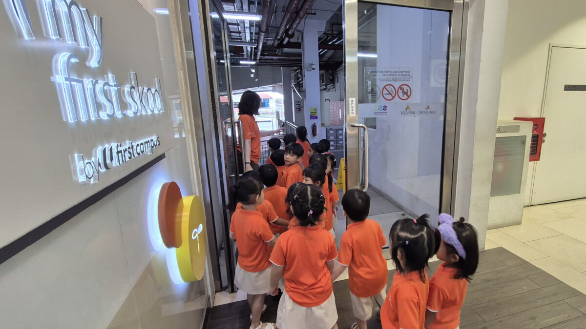 Children entering a licensed preschool centre in Singapore