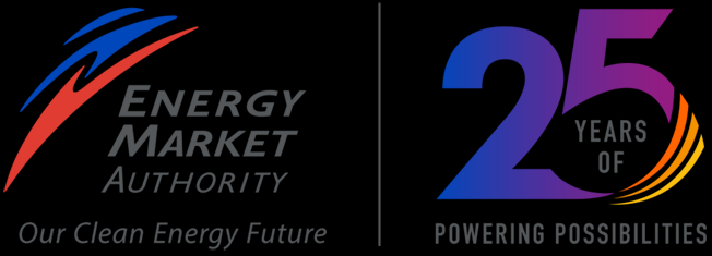 Energy Market Authority logo with its 25 years mark
