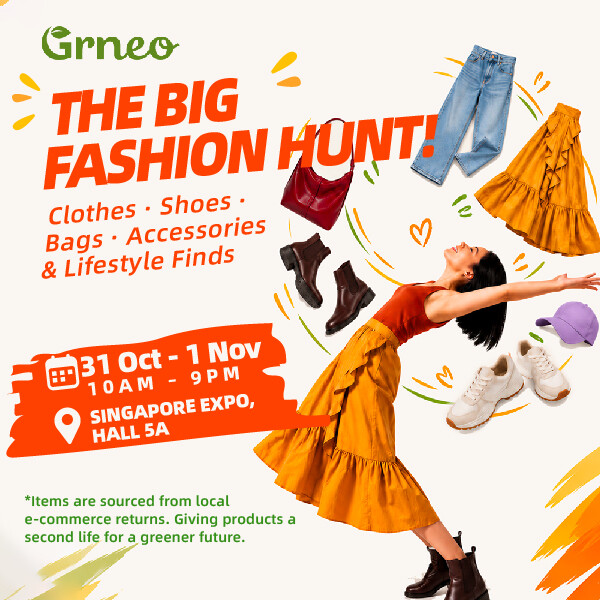 Grneo Big Fashion Hunt poster for 31 October to 1 November at Singapore EXPO Hall 5A