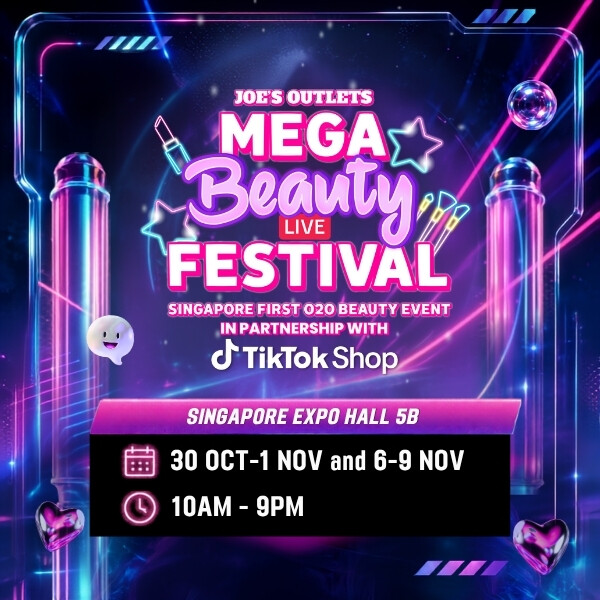 Joe's Outlets Mega Beauty Live Festival poster with TikTok Shop, Hall 5B