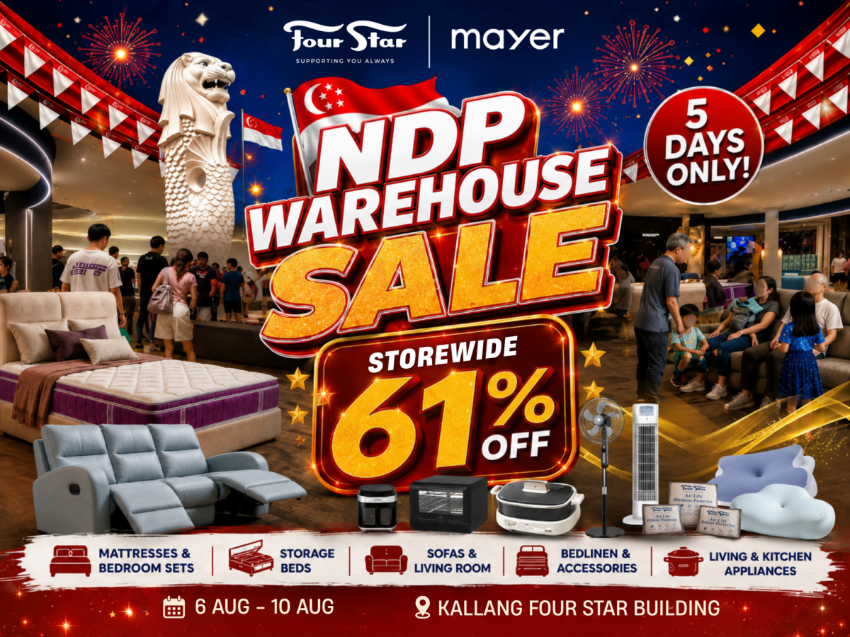 Four Star NDP Warehouse Sale 2026: Up to 61% Off at Kallang