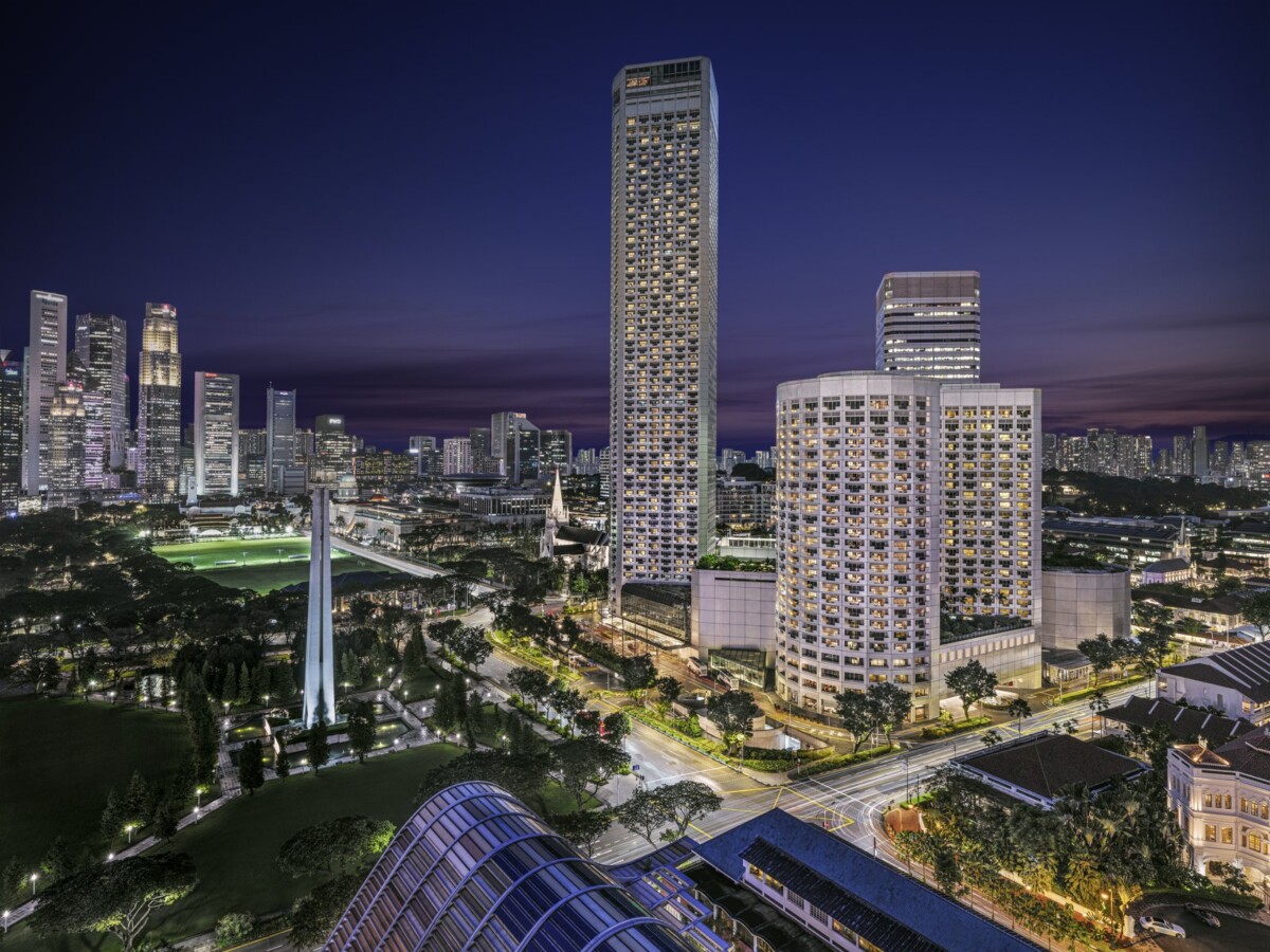 Fairmont Singapore and Swissotel The Stamford facade ahead of National Day 2026