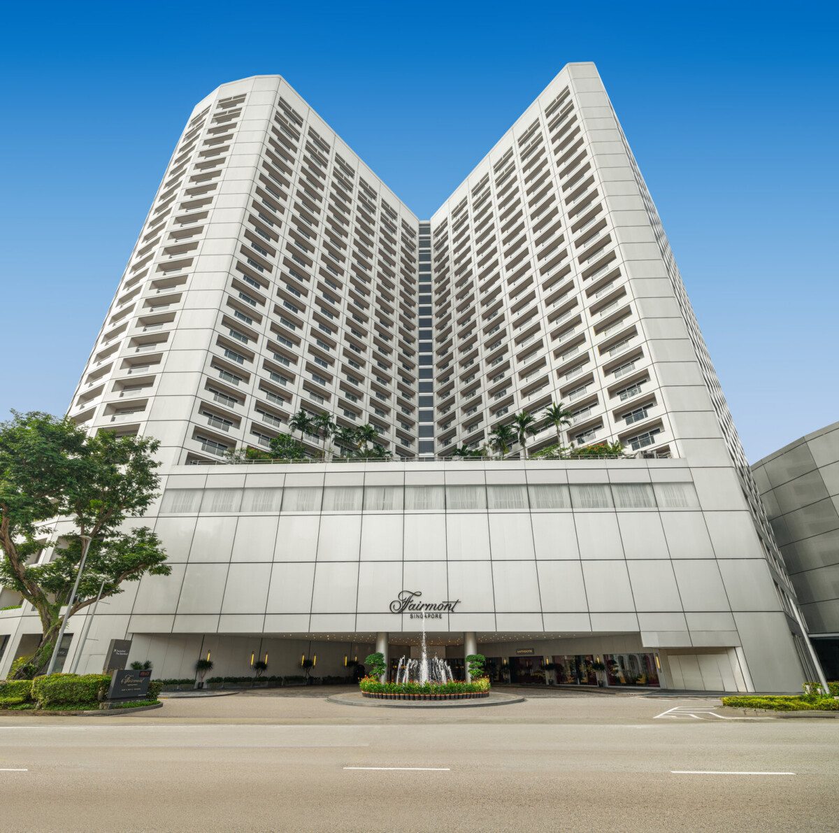 Facade of Fairmont Singapore hotel