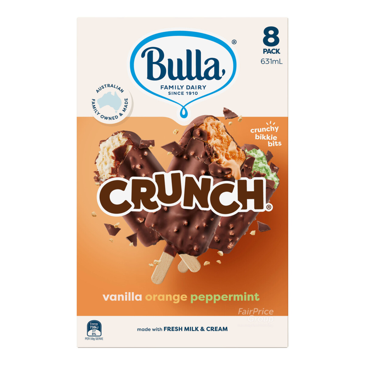 FairPrice Bulla Crunch mixed vanilla orange peppermint 8-pack official photo