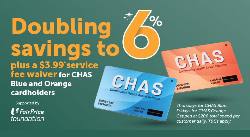 FairPrice CHAS 6% discount MyInfo artwork