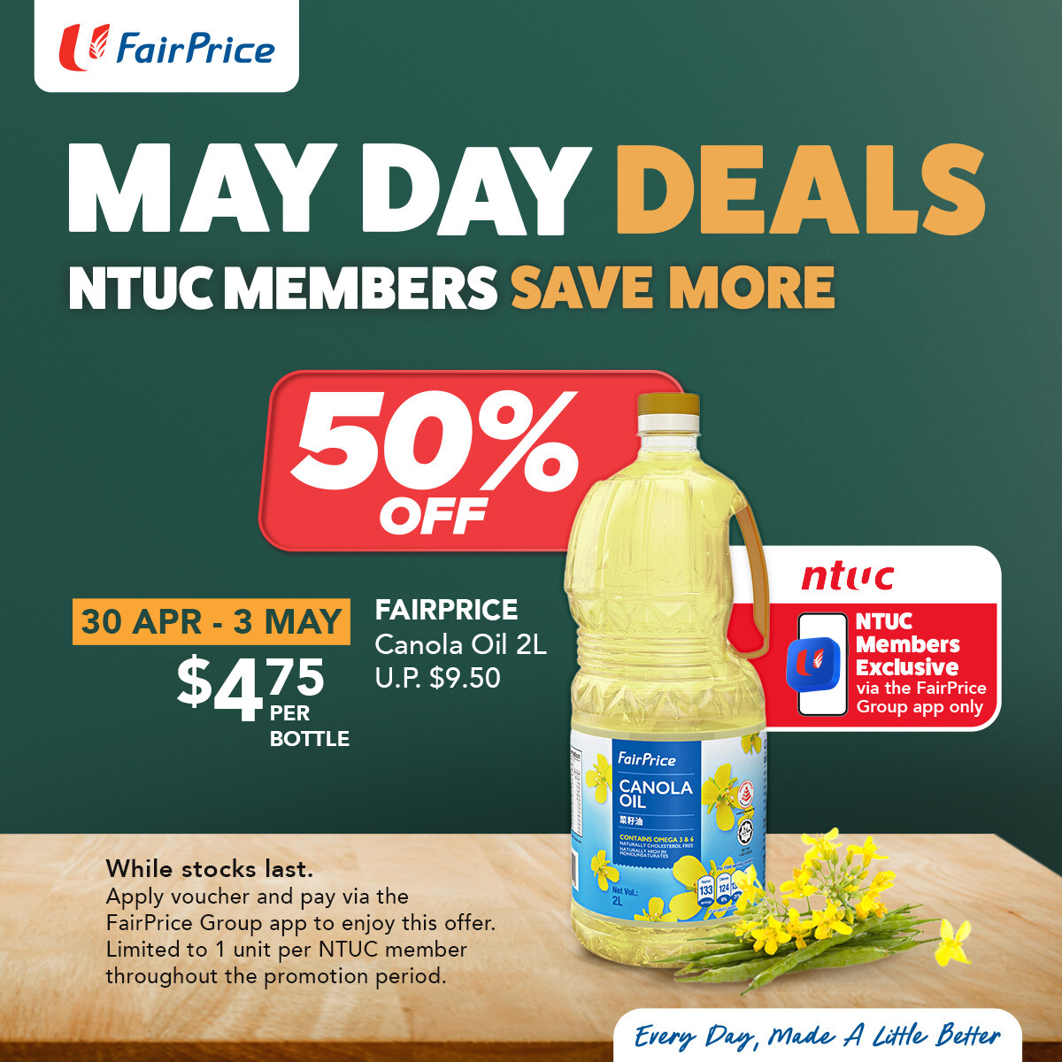 FairPrice May Day canola oil offer