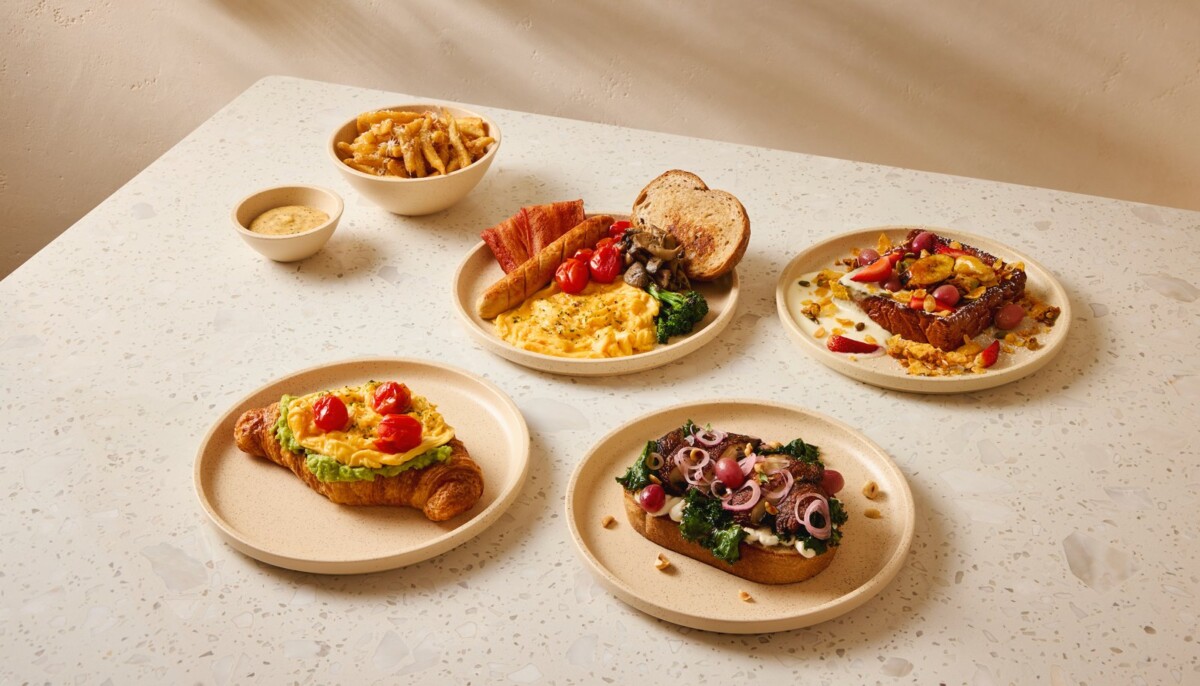 Fieldnotes Takashimaya brunch plates with breakfast platter, French toast and croissant toast