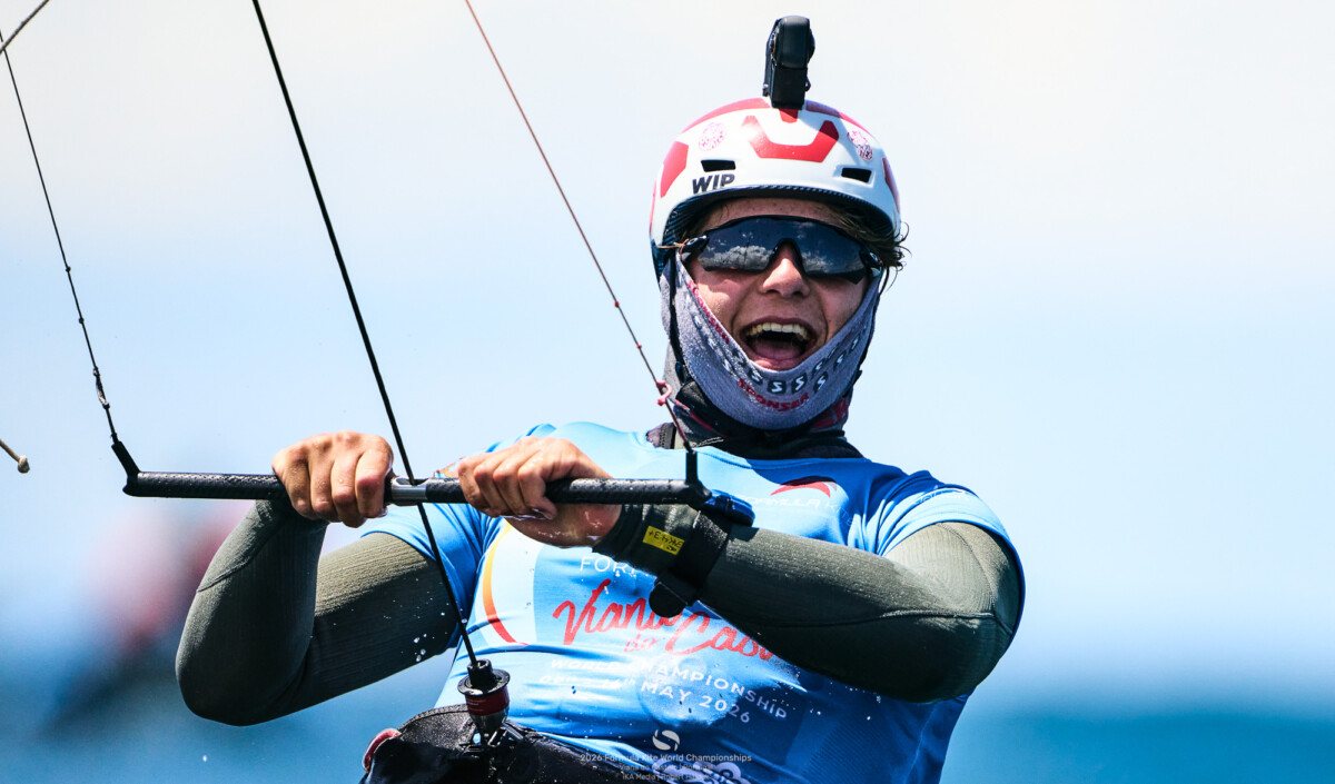 Gian Stragiotti racing at the Formula Kite World Championships 2026 in Viana do Castelo