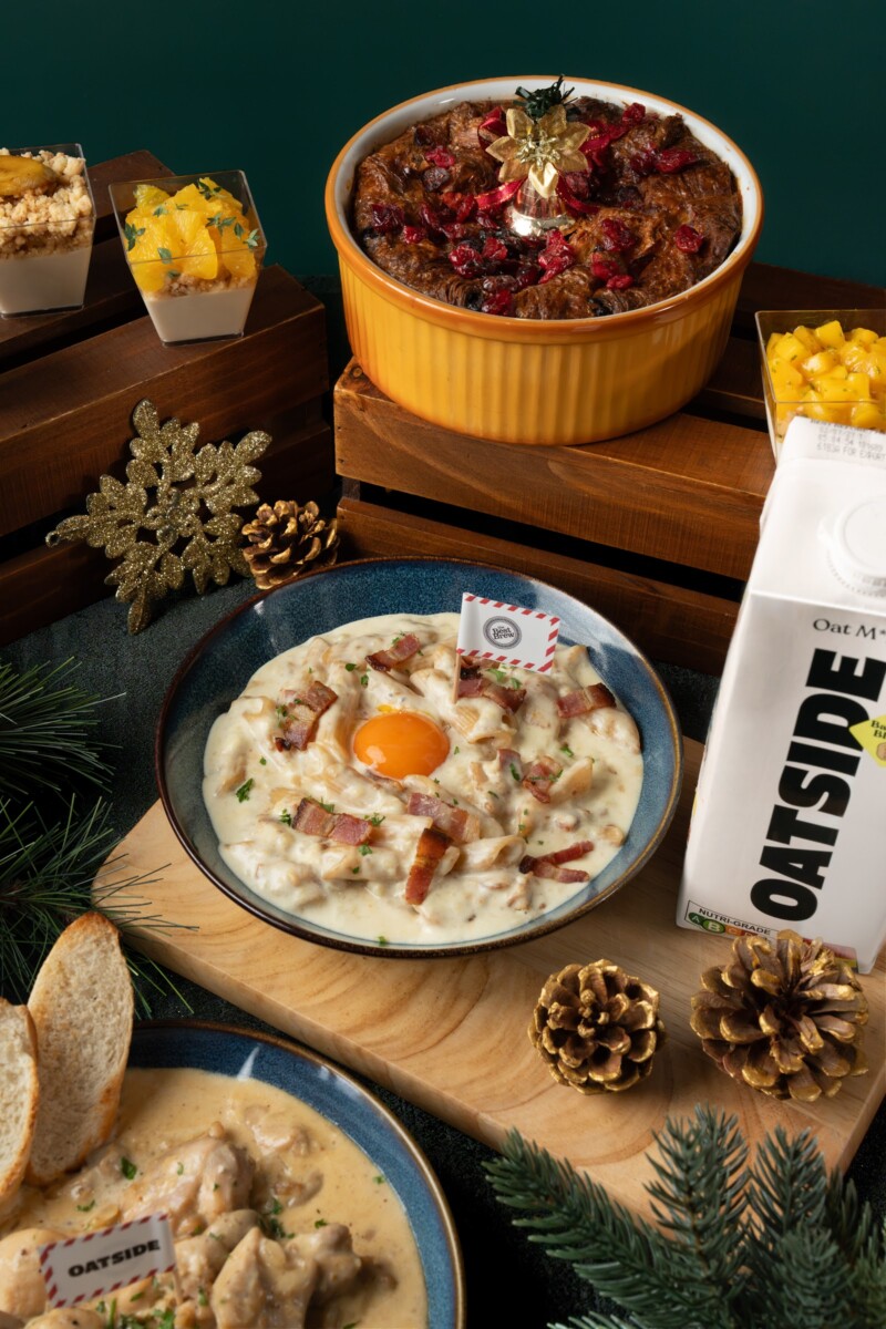Savoury dish made with OATSIDE oat milk at the Christmas Brunch, The Best Brew