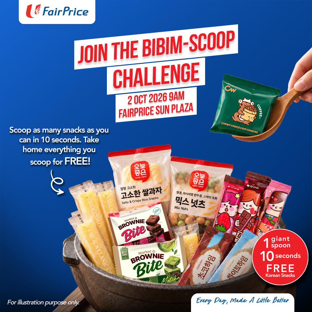 FairPrice Bibim-Scoop Challenge poster for Korea Fair at Sun Plaza