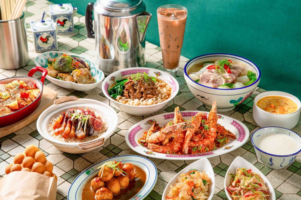 Typhoon shelter prawns, claypot rice, satay beef noodles and iced milk tea from Town Restaurant's Hong Kong buffet