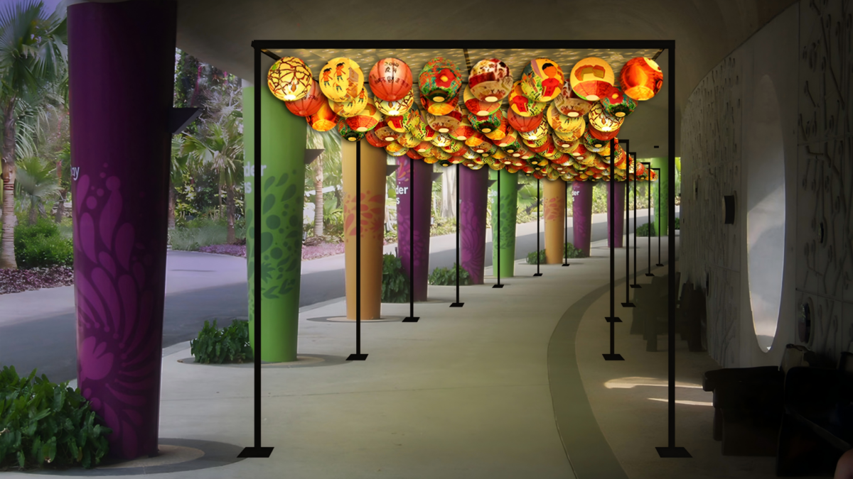 Colonnade of Lights hand-painted lanterns at Gardens by the Bay Mid-Autumn 2026