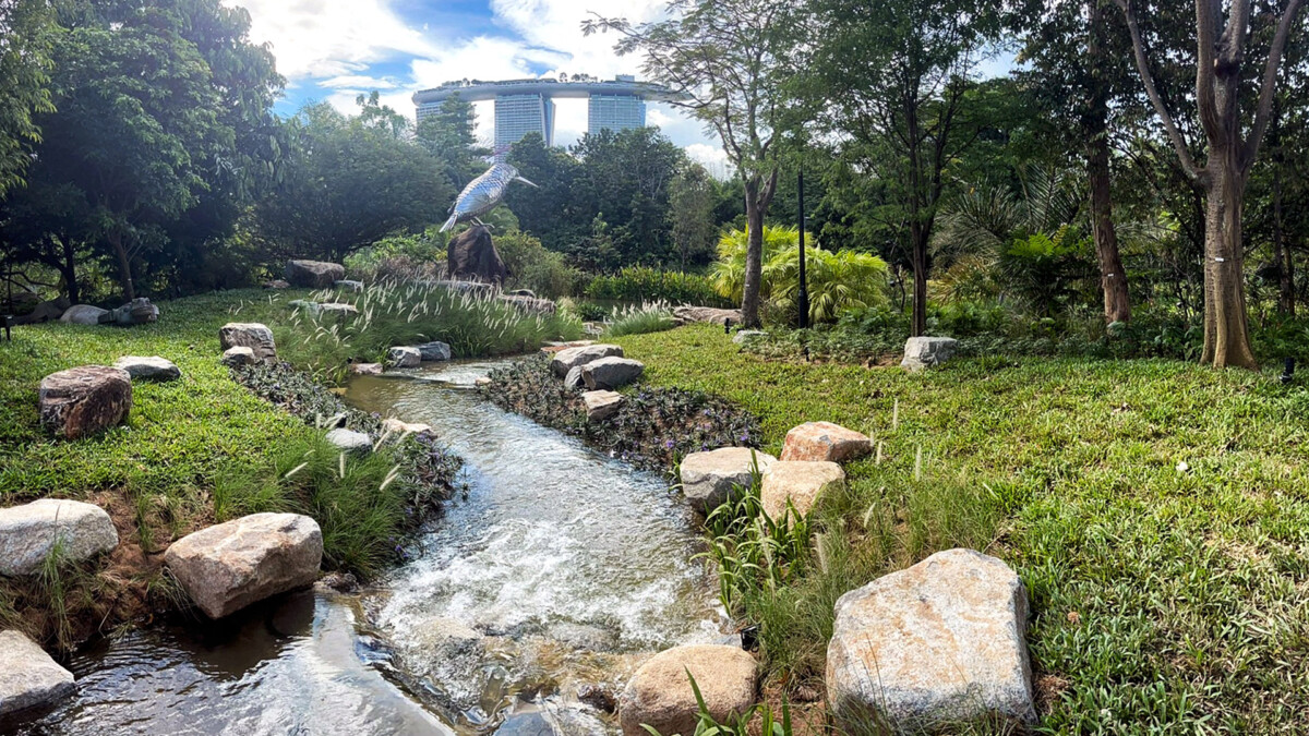 Outdoor gardens at Gardens by the Bay, free to walk during Mid-Autumn