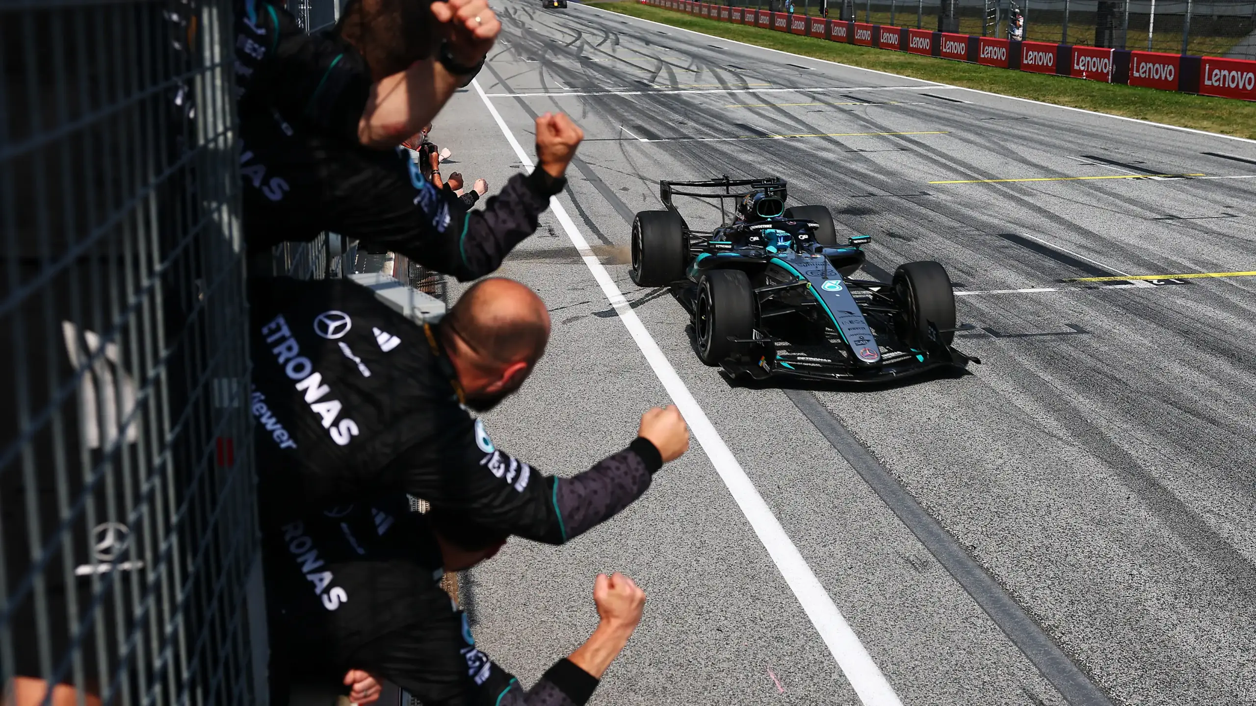 George Russell leading the 2026 Austrian Grand Prix at the Red Bull Ring