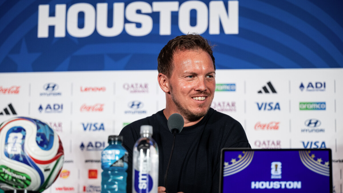 Julian Nagelsmann at the pre-match press conference in Houston ahead of Germany World Cup 2026 opener against Curacao