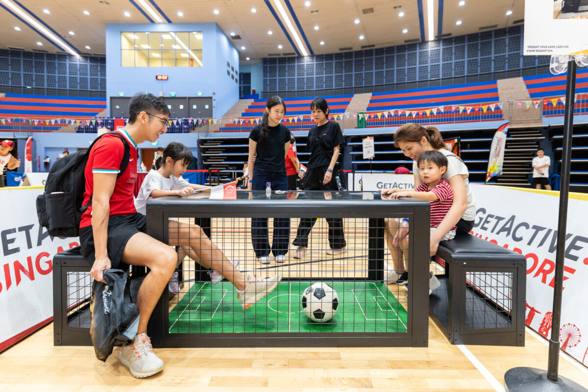 Family playing table football at GetActive! Singapore 2026