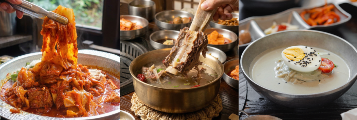 GOCHU Korean comfort dishes including Ppyeo Jjim braised ribs Haejangguk and Black Soybean Noodles