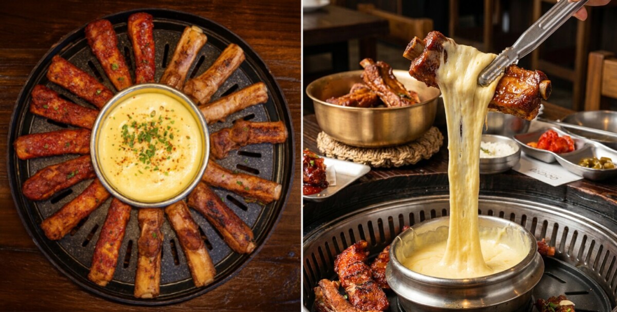 Dry-aged pork collar and pork ribs with cheese at GOCHU
