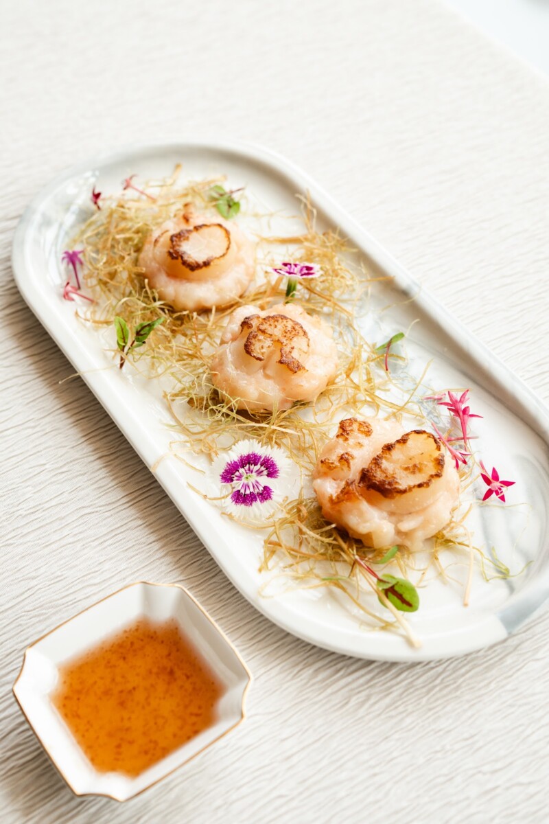 Lemongrass cake with scallop and minced pork at Golden Peony