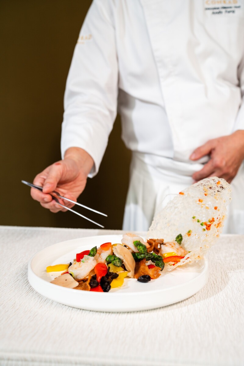 Prawn and sea conch dish by Chef Andy Fung at Golden Peony