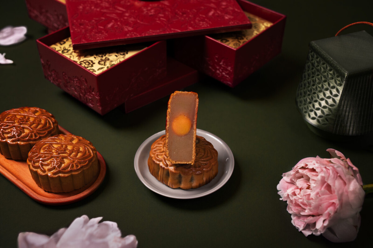 Golden Peony traditional baked mooncakes at Conrad Singapore Marina Bay