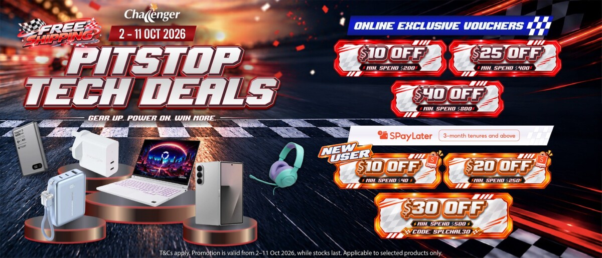 Challenger Pitstop Tech Deals online sale banner