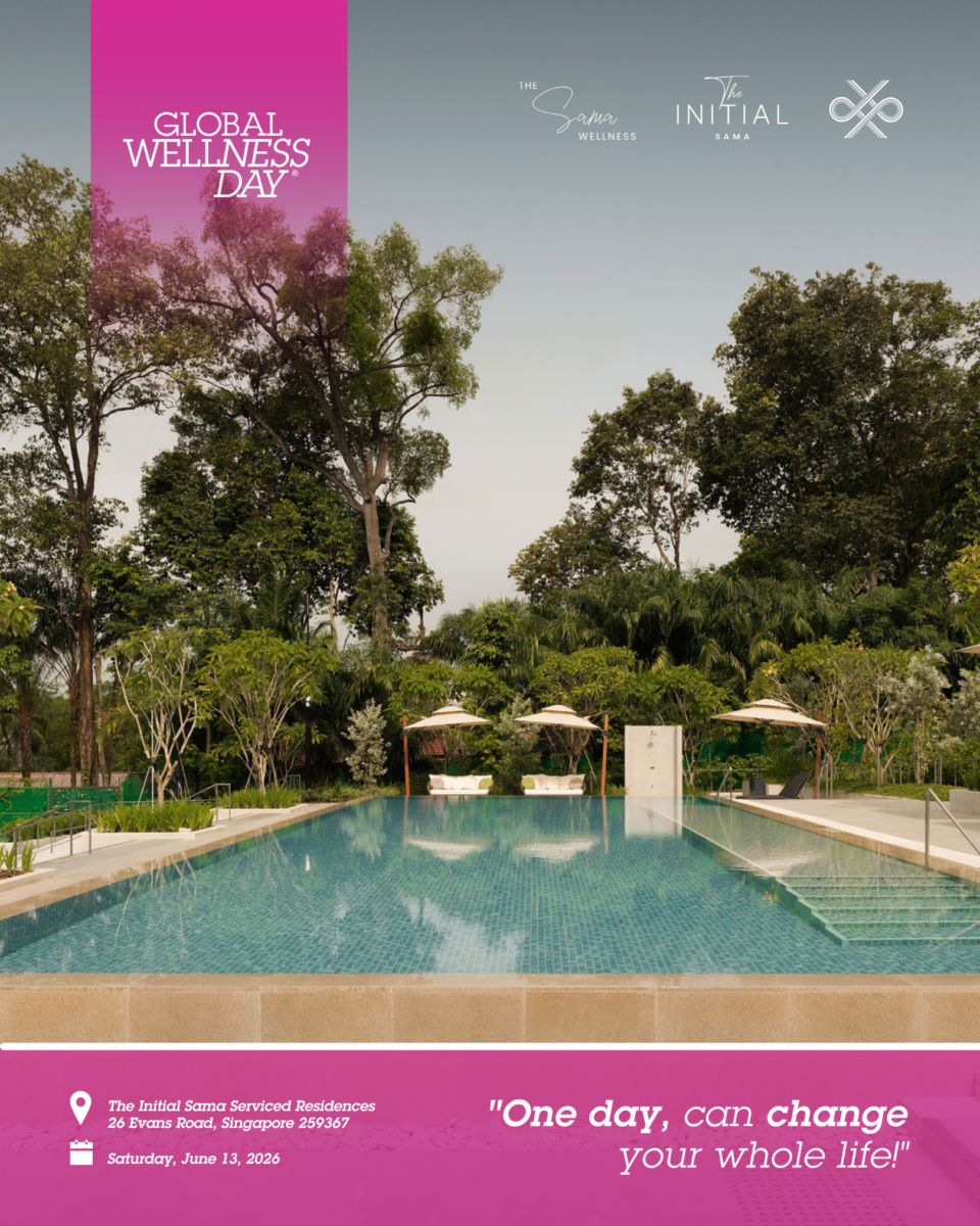 The Initial Sama Serviced Residences pool and garden venue for Global Wellness Day 2026