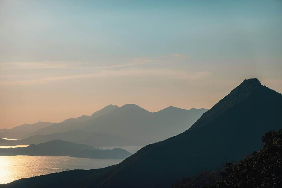 Hong Kong harbour at sunset