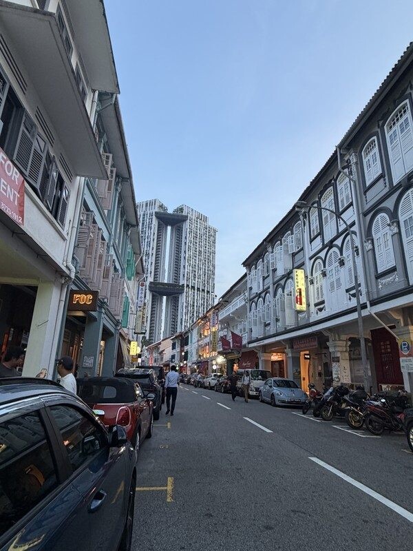 Keong Saik Road shophouses at dusk where Heineken First Sip House pop-up is hosted
