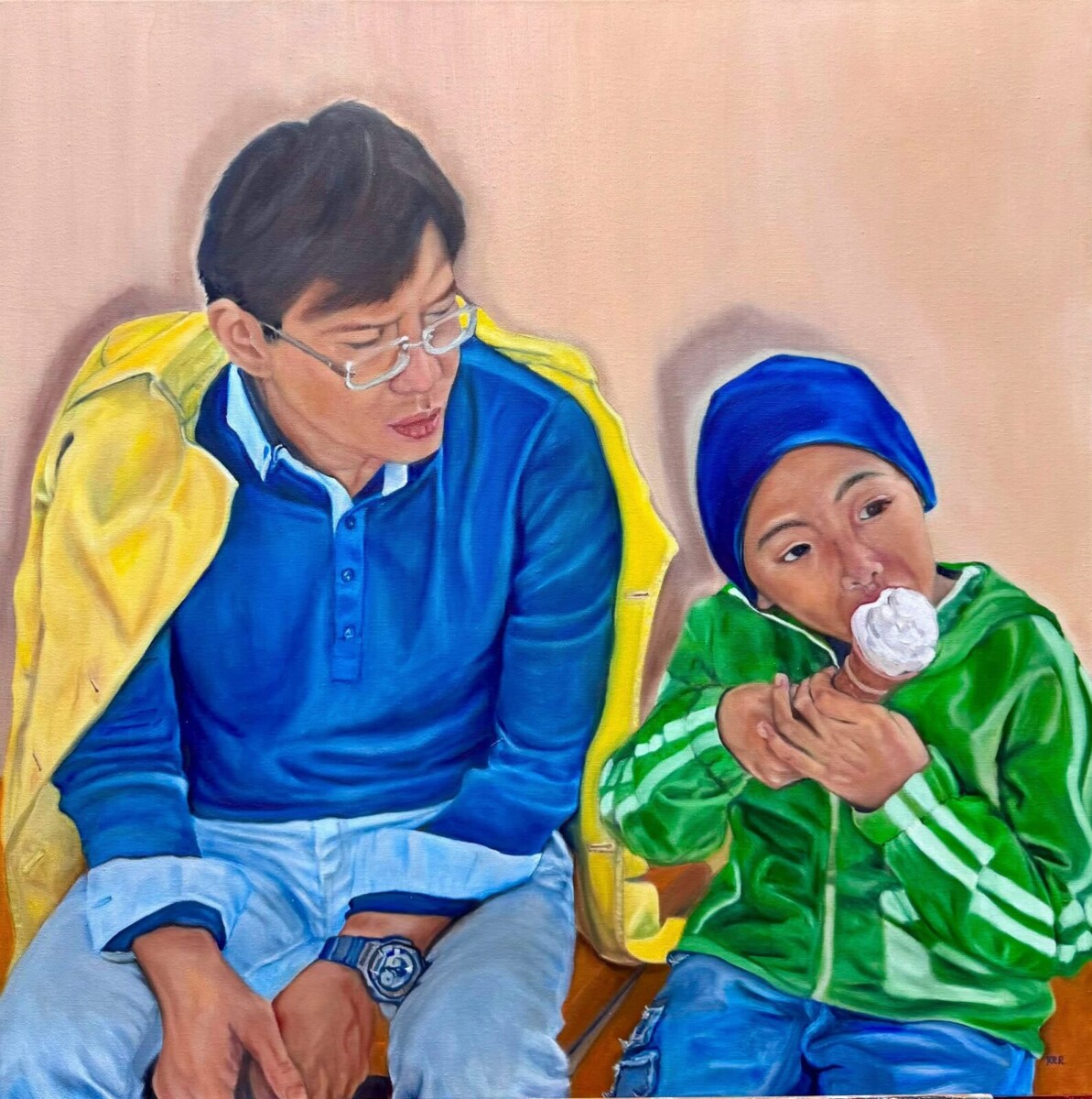 Ice Cream oil painting by Lee Ker Peng at the HOME art exhibition