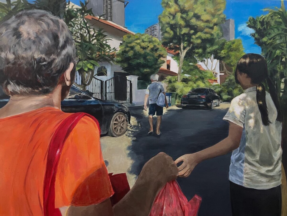 Our Walk Home acrylic painting by Myra Wee Hsin Shuen
