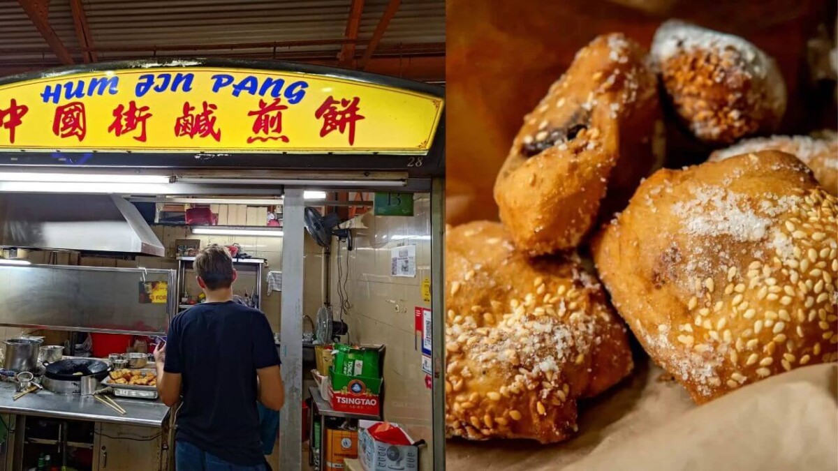 China Street Hum Jin Pang fried dough fritters at Maxwell Food Centre, priced at $1 for six
