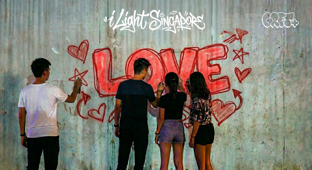 Infinite Graffiti installation at i Light Singapore