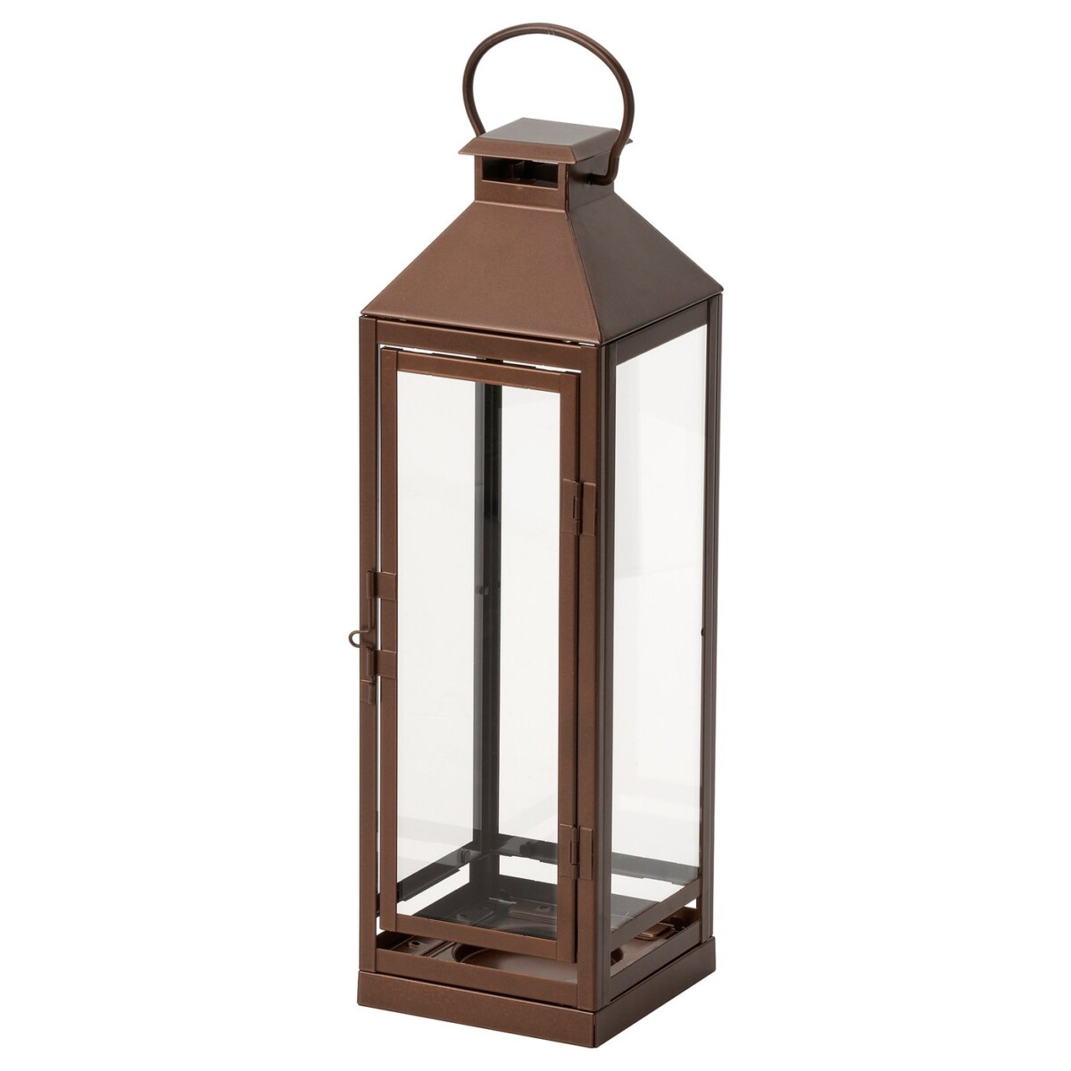 IKEA HÖSTAGILLE copper-colour lantern for pillar candle