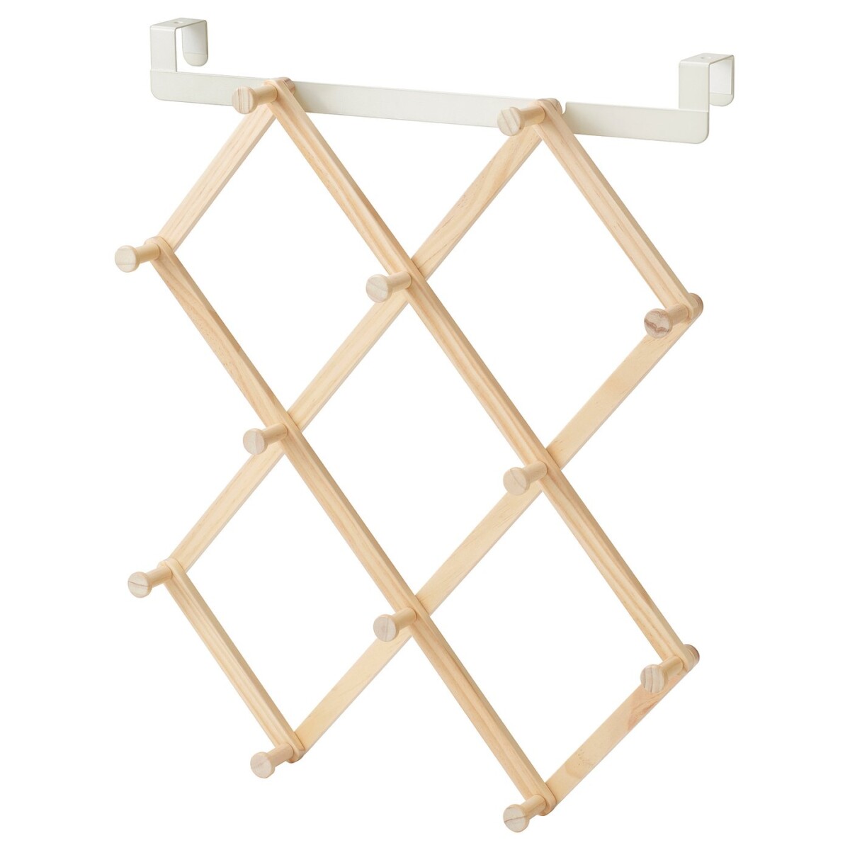 IKEA KOMPISHANG pine over-door hanger with twelve hooks