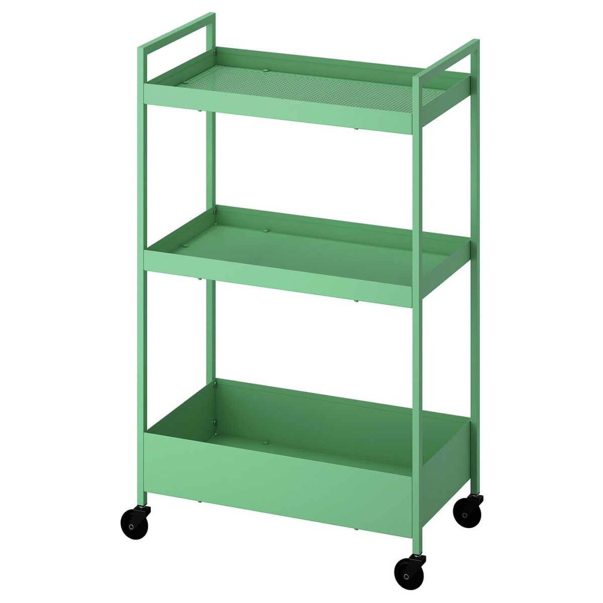 IKEA NISSAFORS light green trolley used as compact home storage