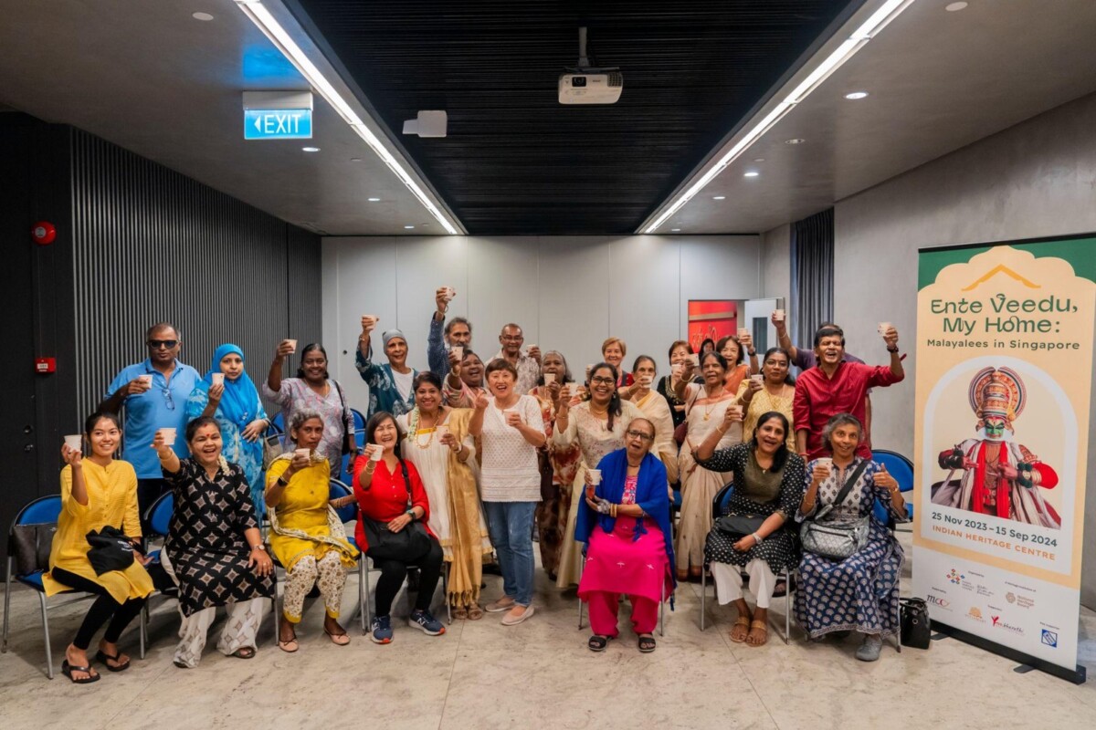 Community workshop participants posing together at the Indian Heritage Centre