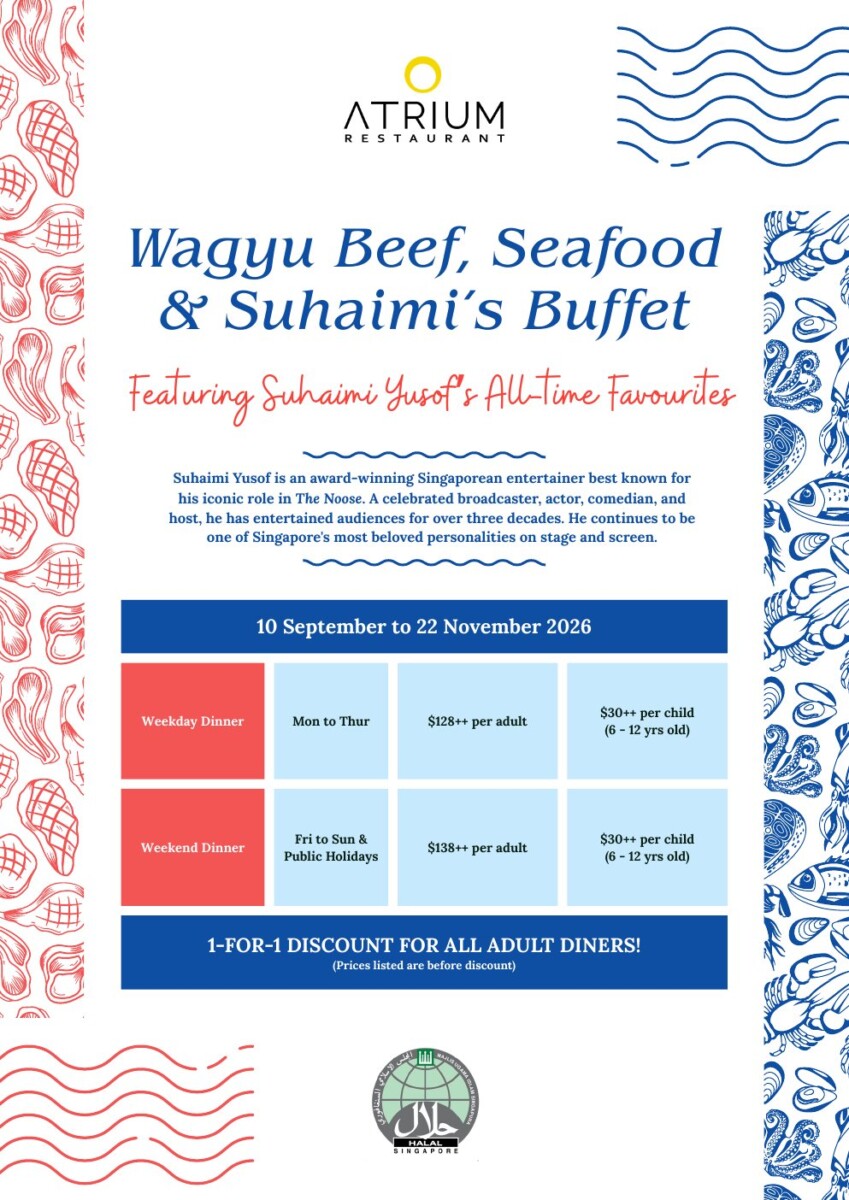 Official dinner price table for Wagyu Seafood Suhaimi buffet