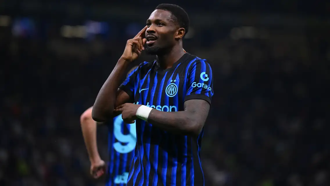 Marcus Thuram celebrates a goal for Inter Milan in Serie A 2025-26