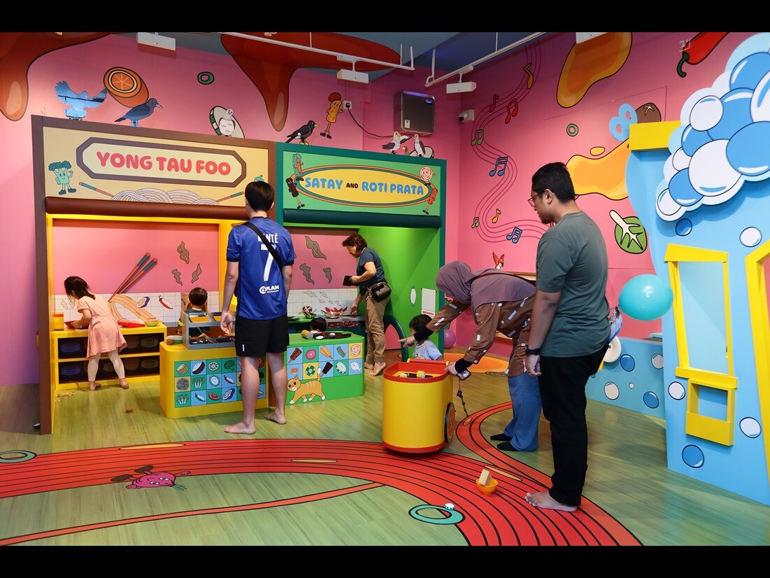 Hawker-themed interactive display at Children’s Museum Singapore