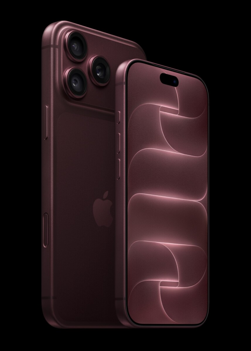Burgundy iPhone 18 Pro front beside burgundy iPhone 18 Pro Max rear