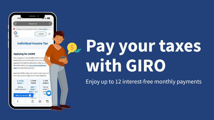 IRAS graphic on paying individual income tax with GIRO instalments