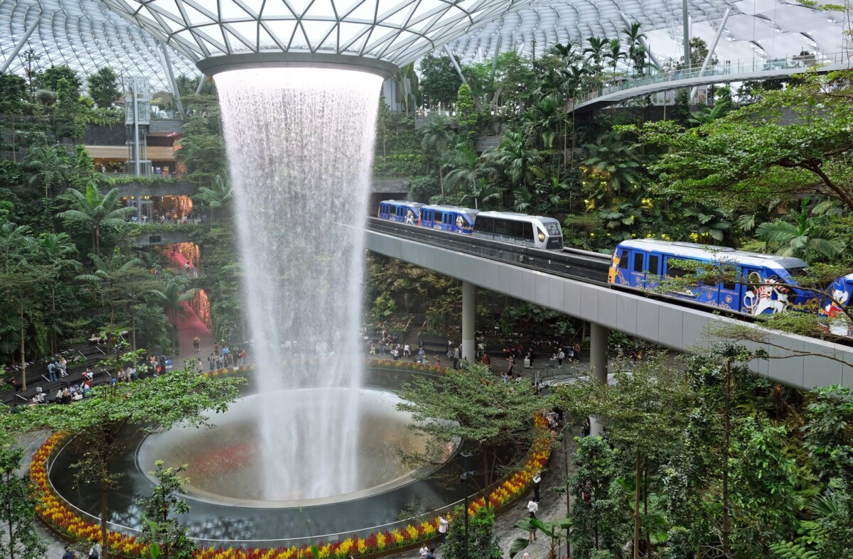 Rain Vortex at Jewel Changi Airport, departure point for the Singapore Airlines fare sale