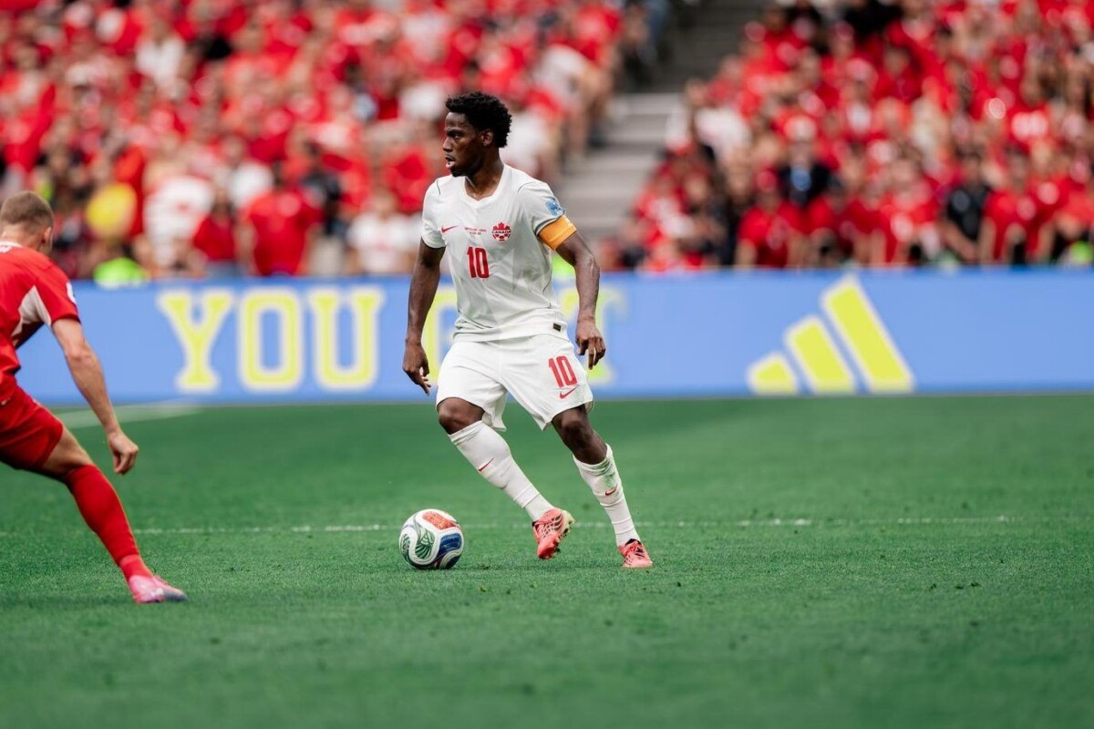 Jonathan David in action for Canada at the FIFA World Cup 2026