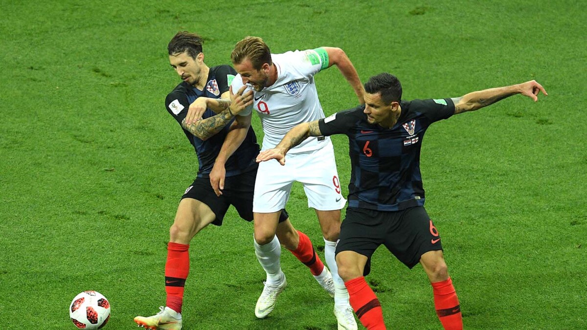 Harry Kane in action for England against Croatia