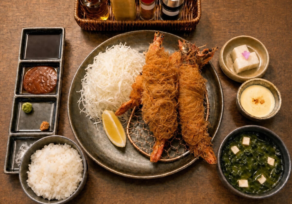 Kadaif Prawn katsu set at Katsu by Kyu