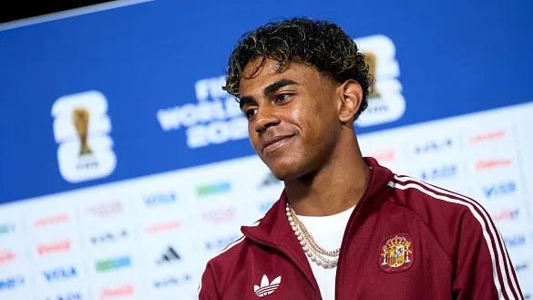 Lamine Yamal speaks to media ahead of Spain's 2026 FIFA World Cup semi-final against France