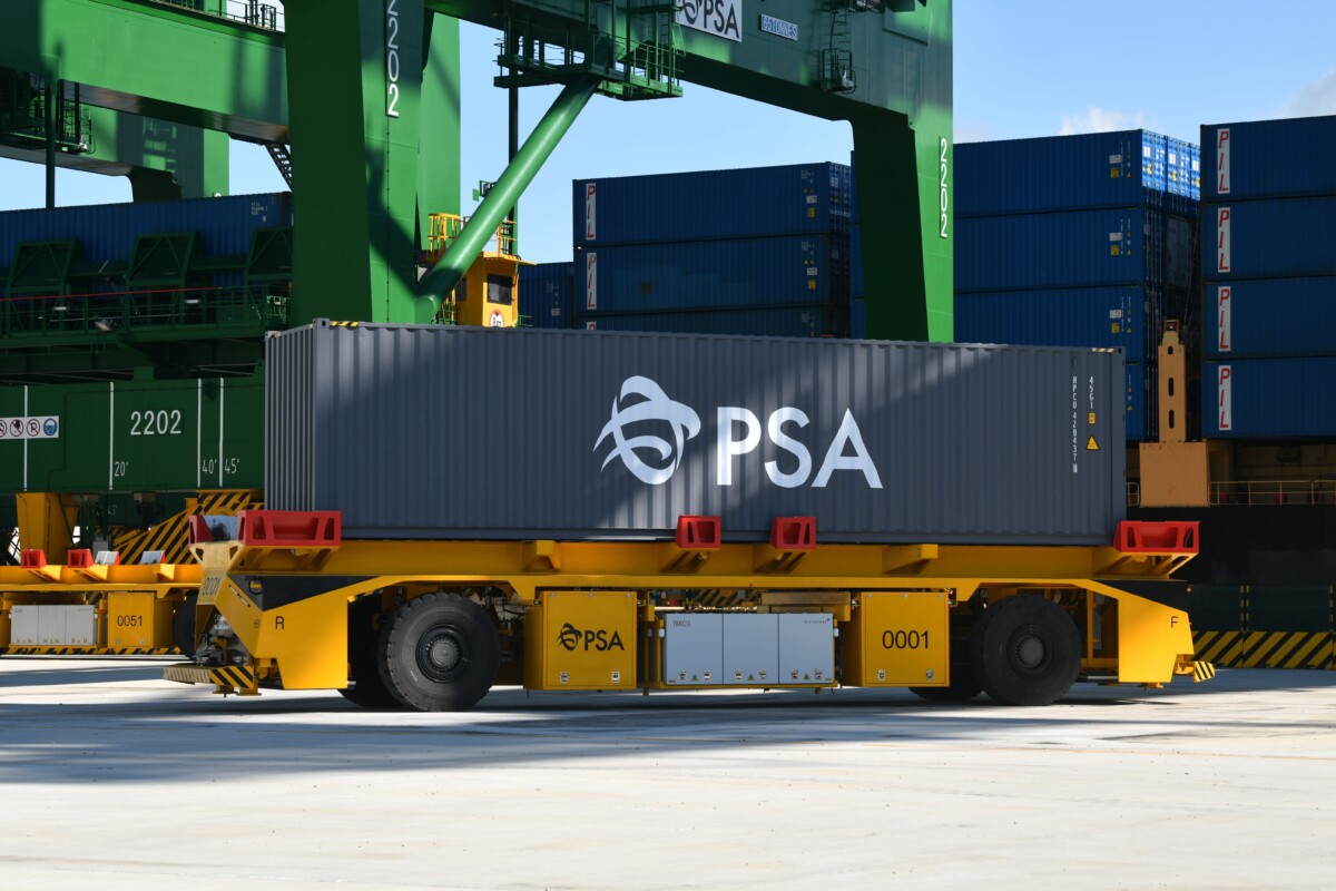 automated guided vehicles Tuas Port Singapore