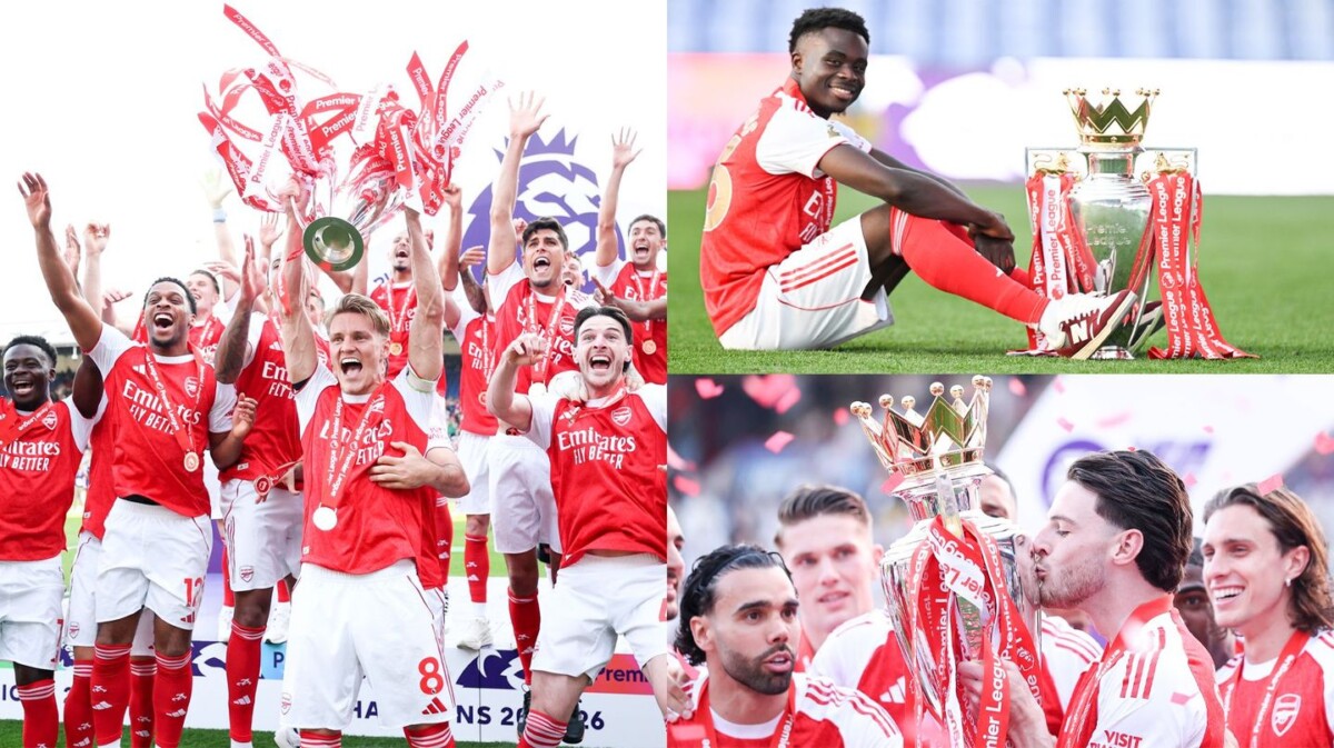 Premier League final day 2026 Arsenal trophy celebrations at Selhurst Park